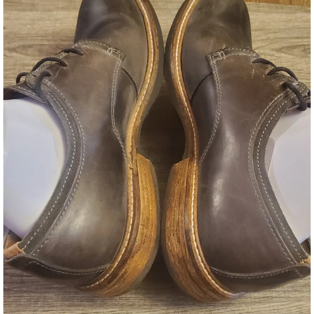 Ecco Kenton Plaine Toe Lace Up Oxford Shoes Mens Size 41 US‎ 7-7.5 Charcoal
